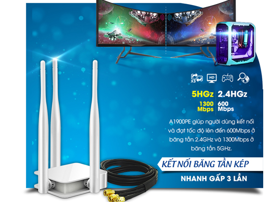 Bán Card mạng Wi-Fi Totolink A1900PE PCI-E AC1900 rẻ nhaatss Hà Nội